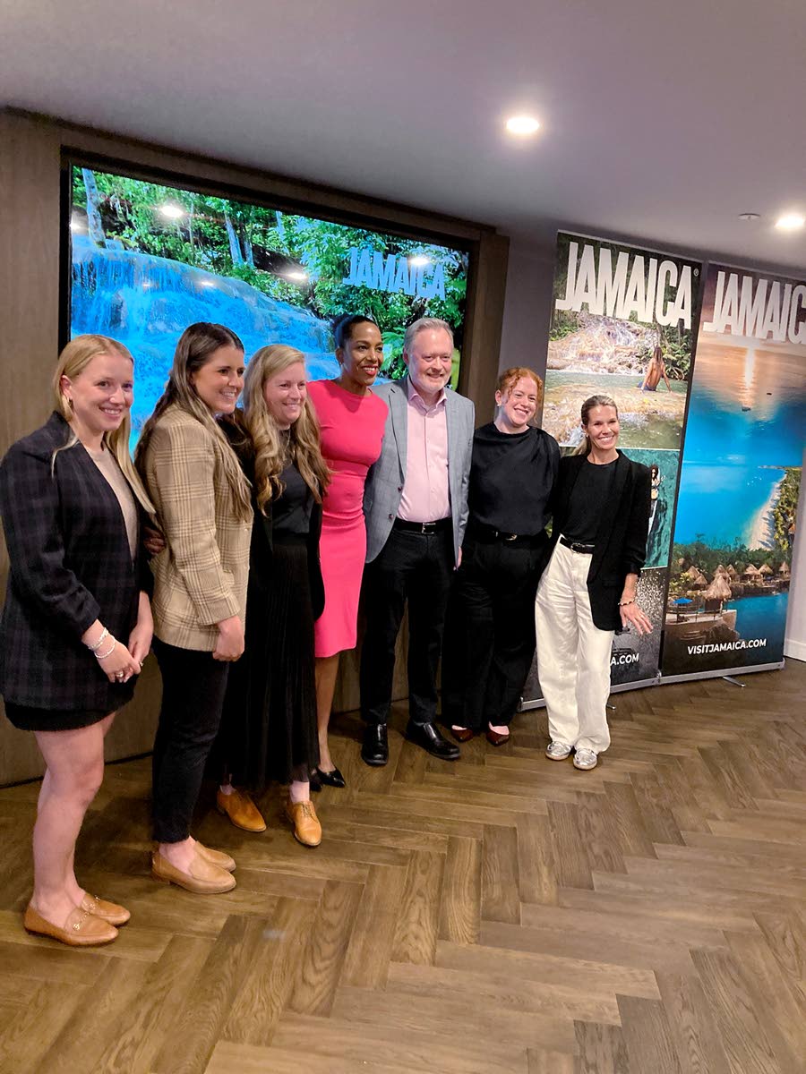 Fiona Fennell (centre),  JTB public relations and communication manager, 
with members of the global marketing agency, Weber Shandwick, the new PR agency for the JTB. 