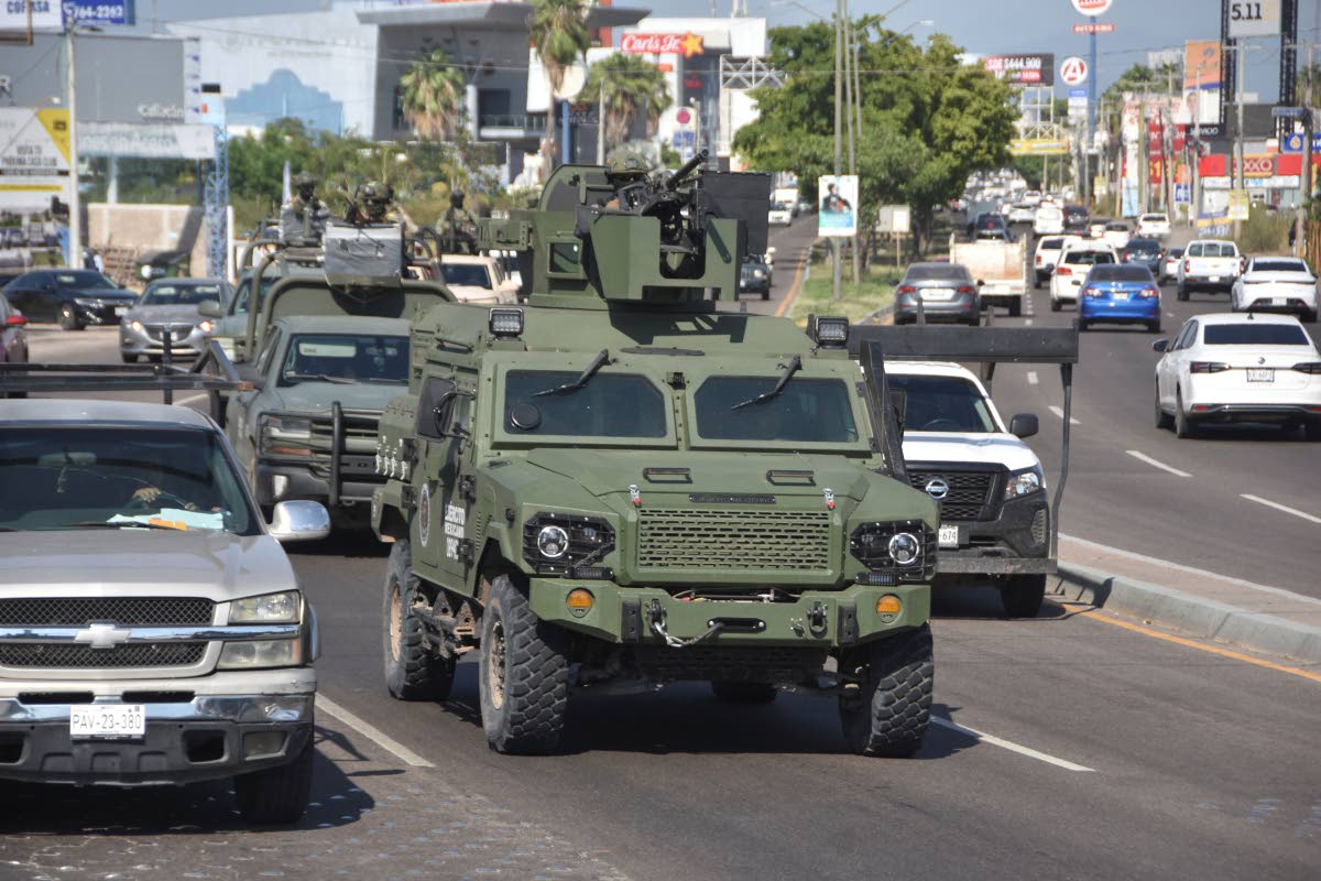 National Guards patrol the streets in Culiacan, Sinaloa state, Mexico, Oct. 14, 2024. 