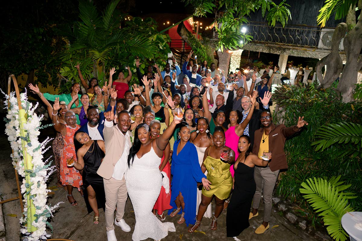 Mr and Mrs Innerarity (centre) are beyond grateful to have the specially invited guests witness their new chapter.