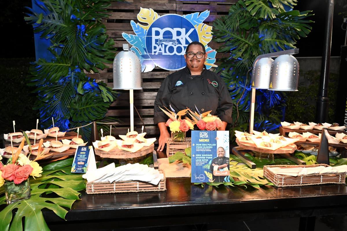 Chef Theo Smith pulled out all the stops in whipping up savoury servings of run barbecued pulled pork sliders and jerk sausage-stuffed pork loin bites.