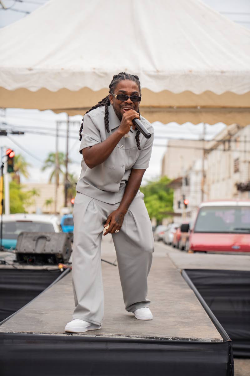 Singjay Jahmiel performing at the recently staged Artwalk Festival in downtown Kingston.