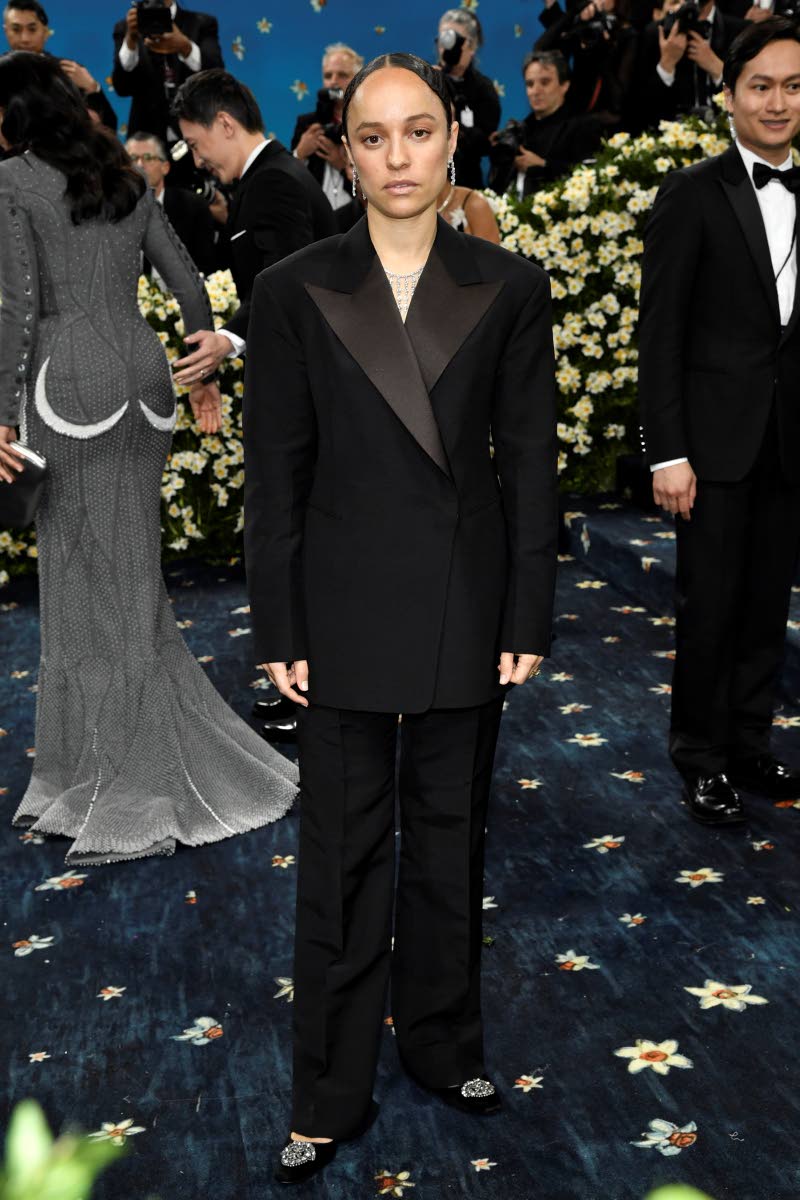 British-Jamaican designer Grace Wales Bonner walks the blue carpet at The Metropolitan Museum of Art’s Costume Institute benefit gala on May 5, 2025. 