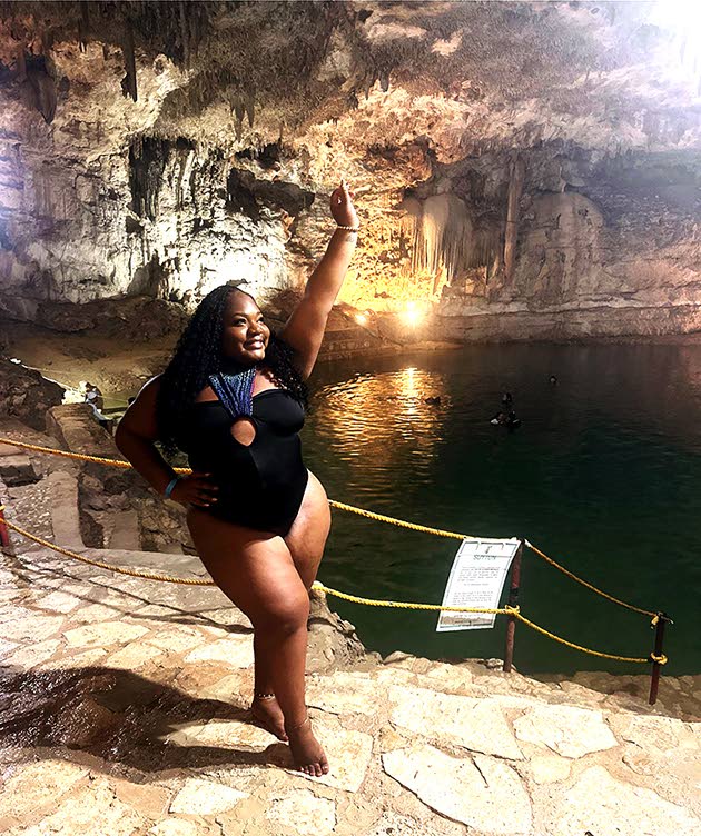 Dania Beckford felt completely at peace while at the iconic Suytun Cenote.