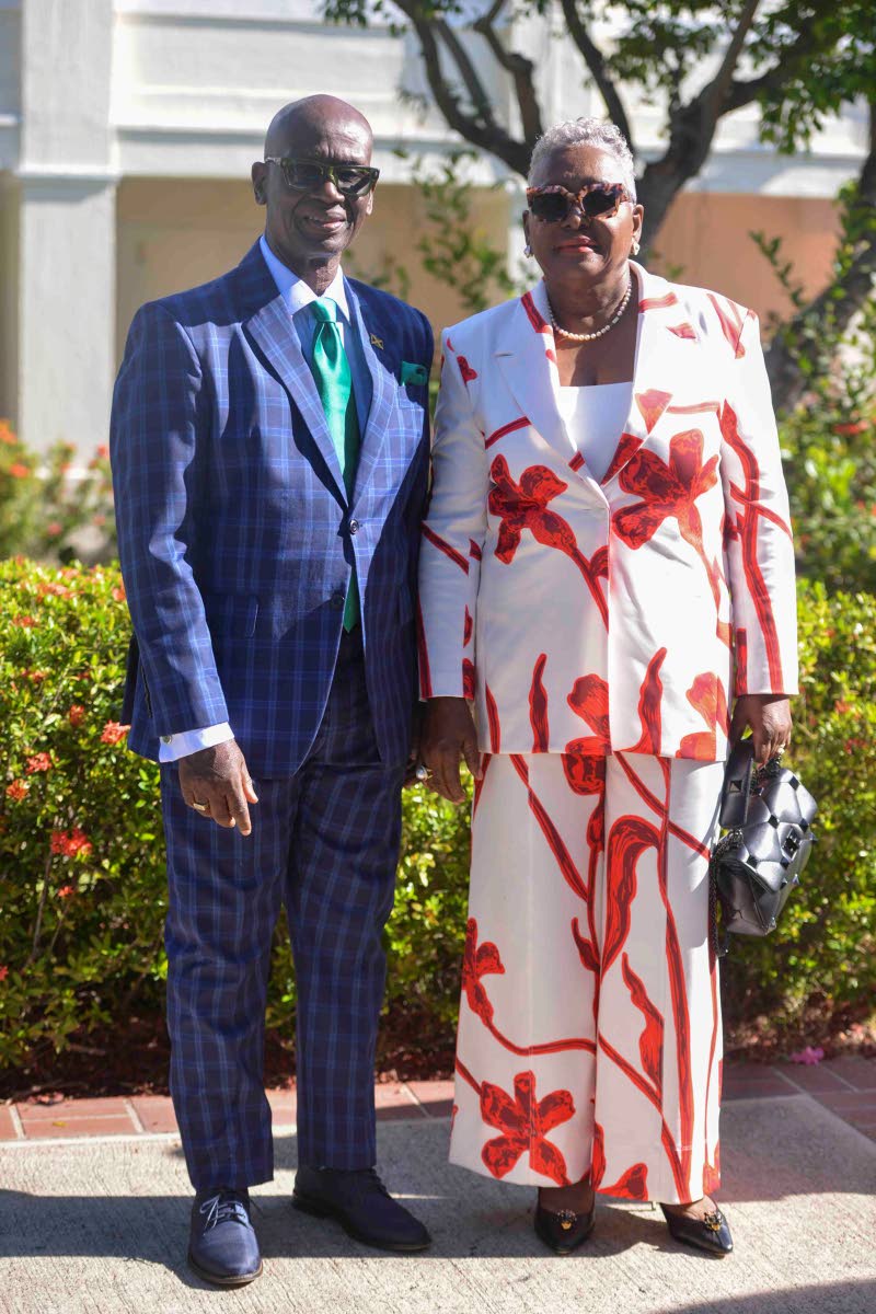 Marcia McKenzie couldn’t miss out on supporting her husband, Desmond Mckenzie, minister of local government and community development, on his appointment as a member of the Order of Jamaica. 