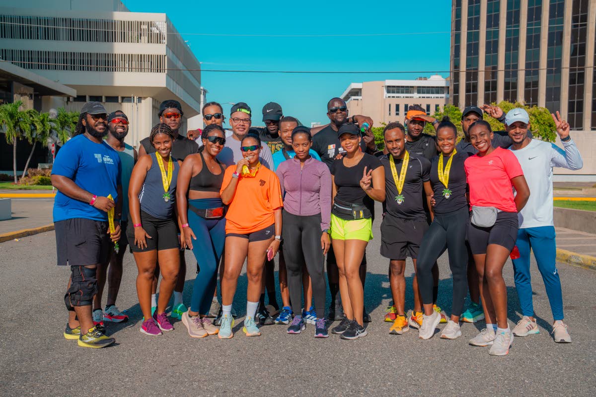Members of the Run Up run club turned out in their numbers for the recently staged ‘Runners Unite’ in downtown Kingston.