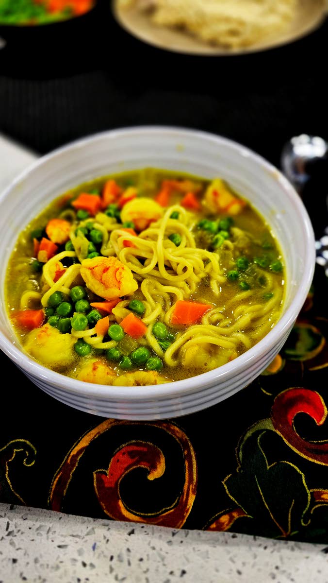 A splash of coconut milk and some curry powder will be sure to elevate ordinary ramen soup into a memorable bowl of noodles. Add protein with cooked shrimp or chicken and a pop of freshness with scallion, garlic and ginger for even more bold flavours.