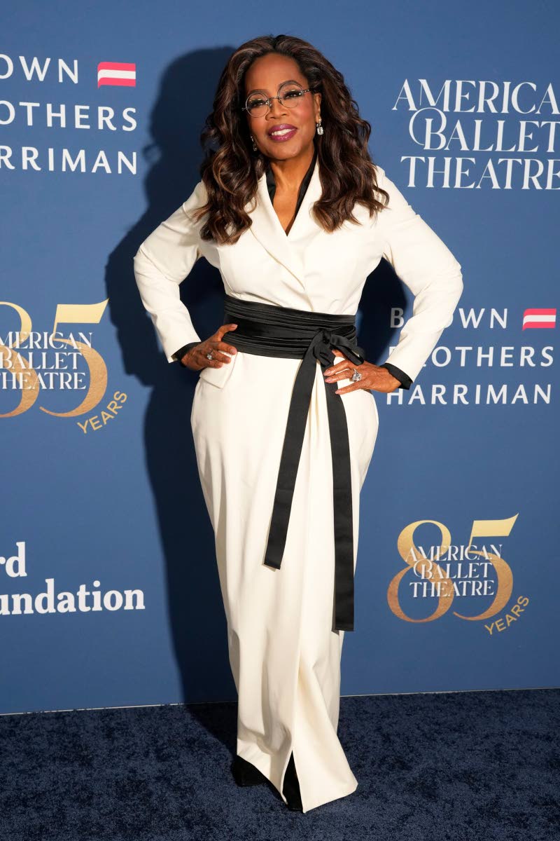 Oprah Winfrey colour blocks in  Brunello Cucinelli.