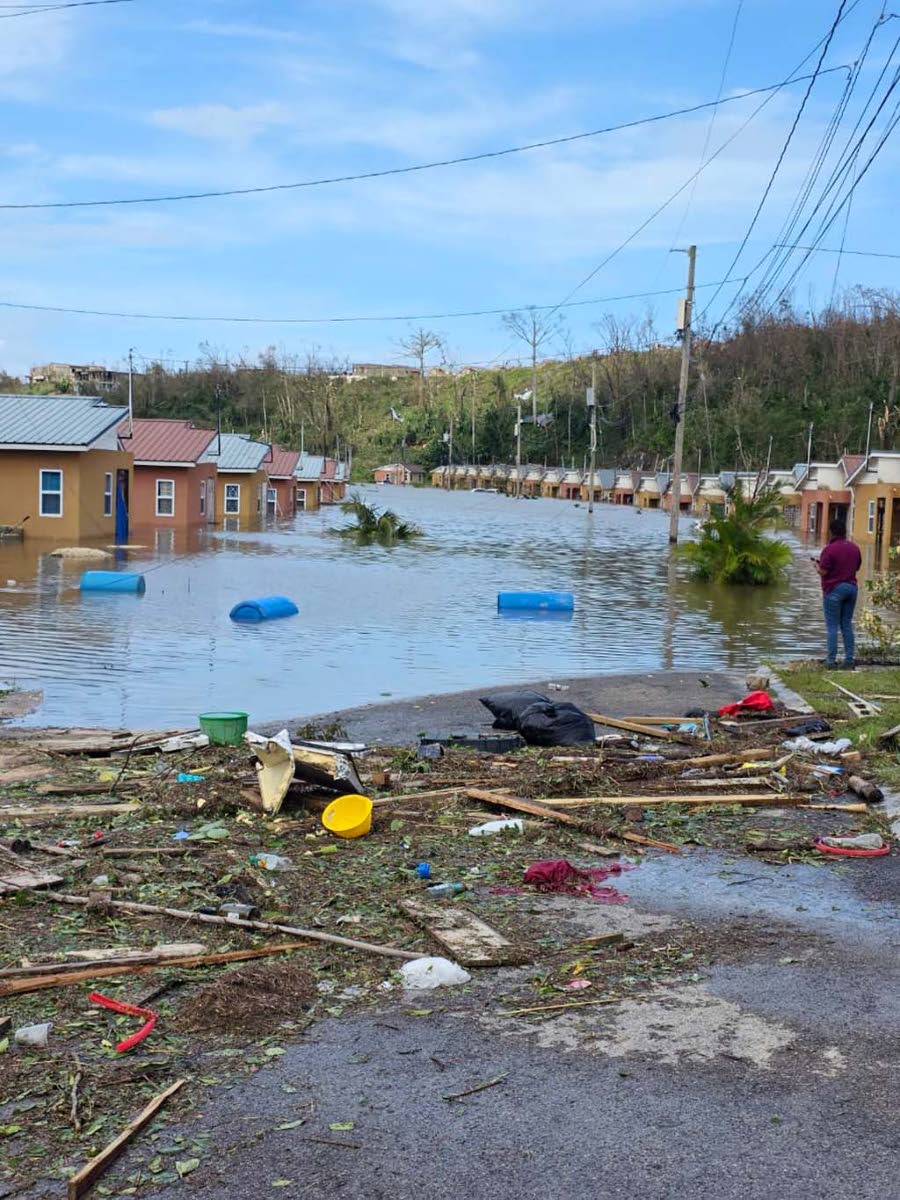 
A section of The Estuary in St James was seen flooded a day after the passage of the Category 5 Hurricane Melissa.