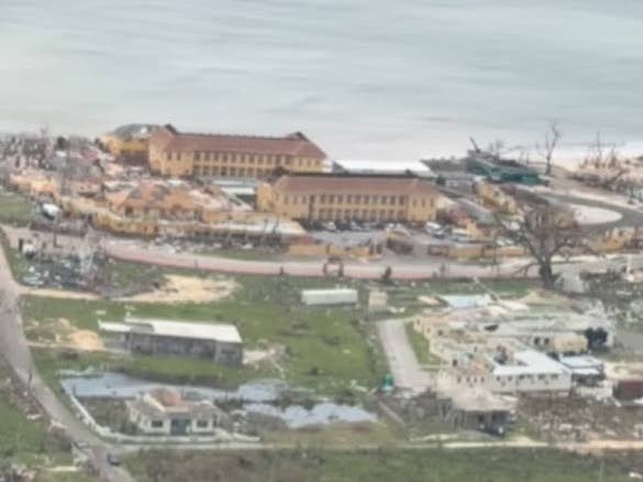 An aerial view of Black River in St Elizabeth following the passage of Hurricane Melissa on October 28, 2025. 
