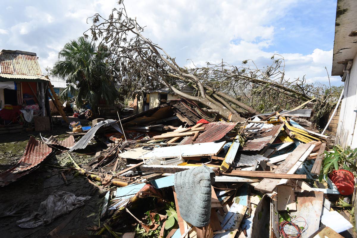 The remains of a house in Falmouth, Trelawny, that crumbled during the passage of Hurricane Melissa last Tuesday.