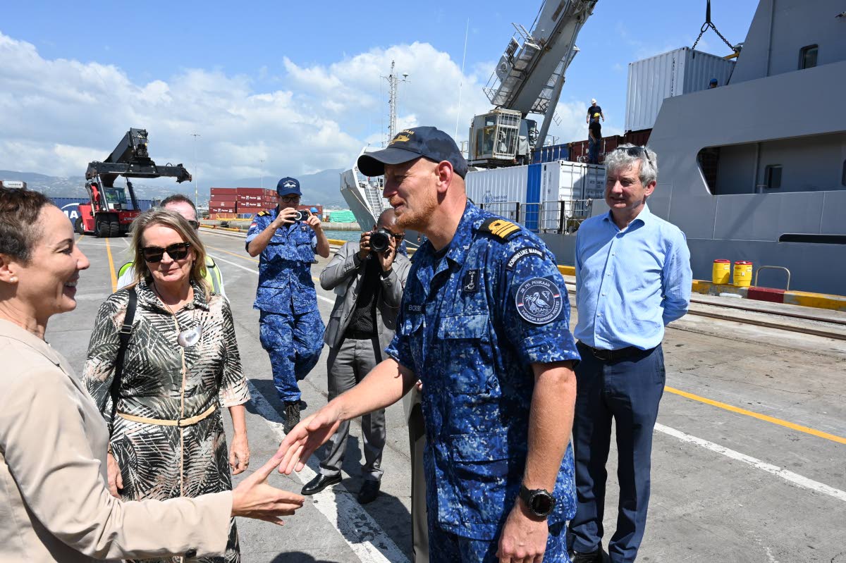 The Netherlands and European Union deliver another shipment of vital relief supplies to Jamaica yesterday in response to the devastation caused by Hurricane Melissa last week. The Dutch Navy support ship, HNLMS Pelikaan, docked in the Kingston Harbour yest