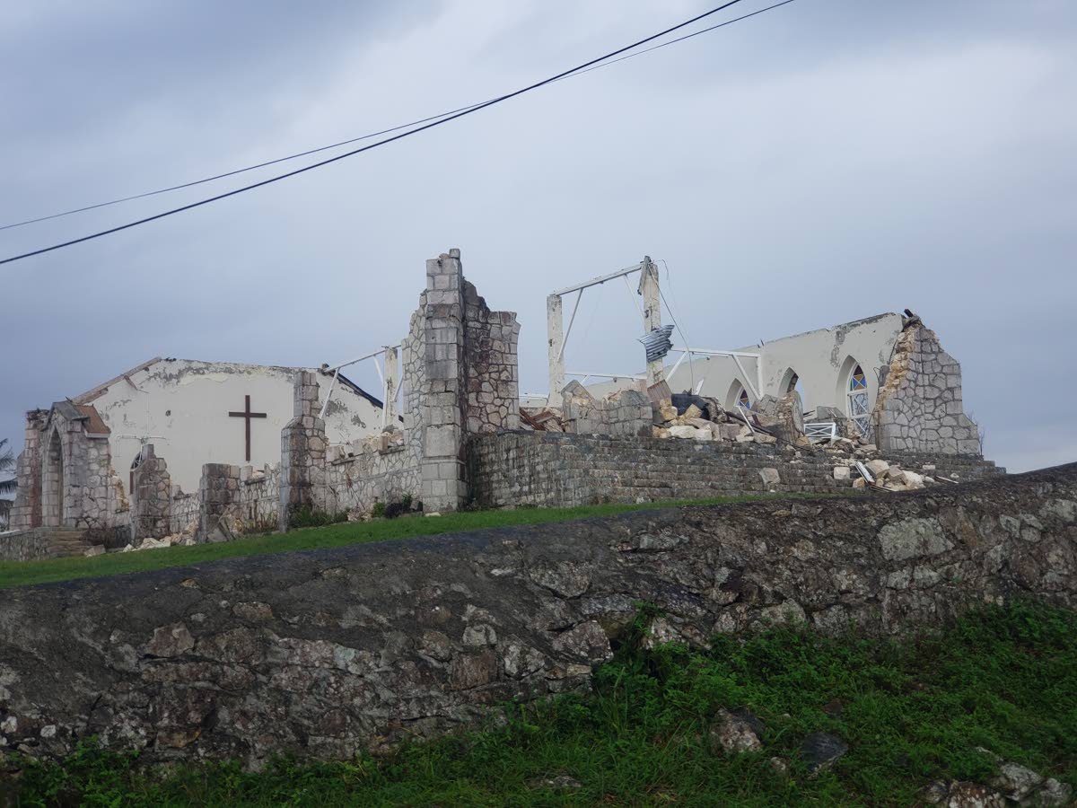 The remains of the historic Ramble Anglican Church in Hanover.