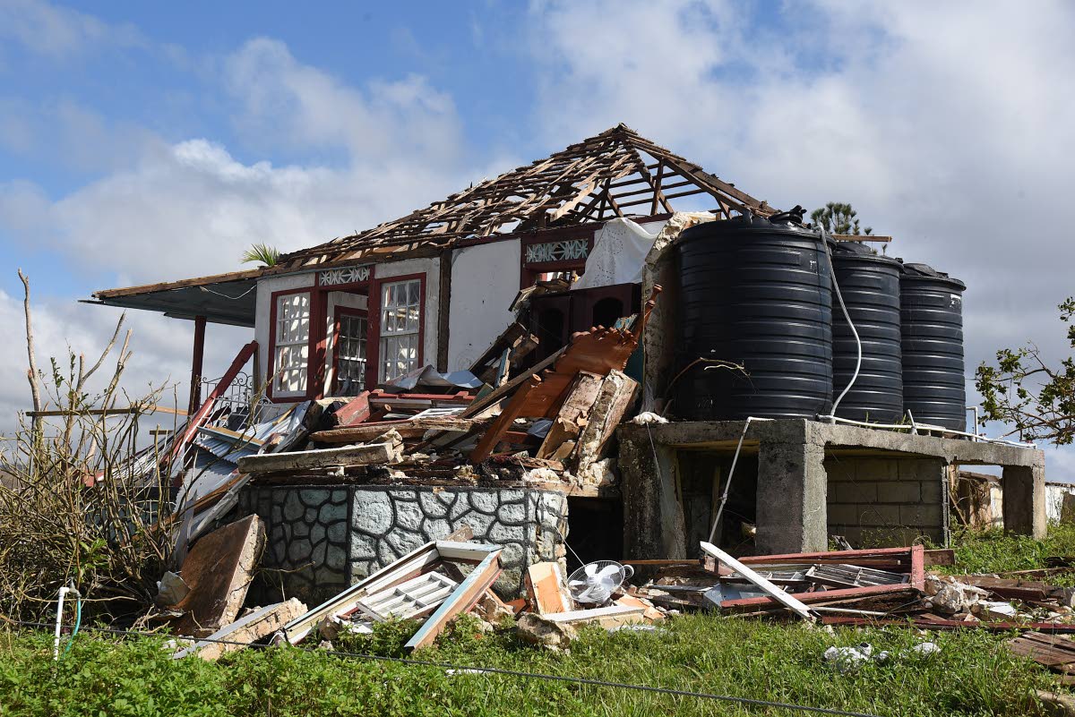 A house in Elderslie, St Elizabeth badly damaged by Hurricane Melissa.