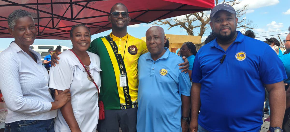 At AMH’s outreach at Black River Hospital on Tuesday (from left): Diana Brown-Williams, chief executive officer, Black River Hospital; Nurse Erica Myers, infection control and acting deputy director of nursing services, Black River Hospital; Keisan Jemie