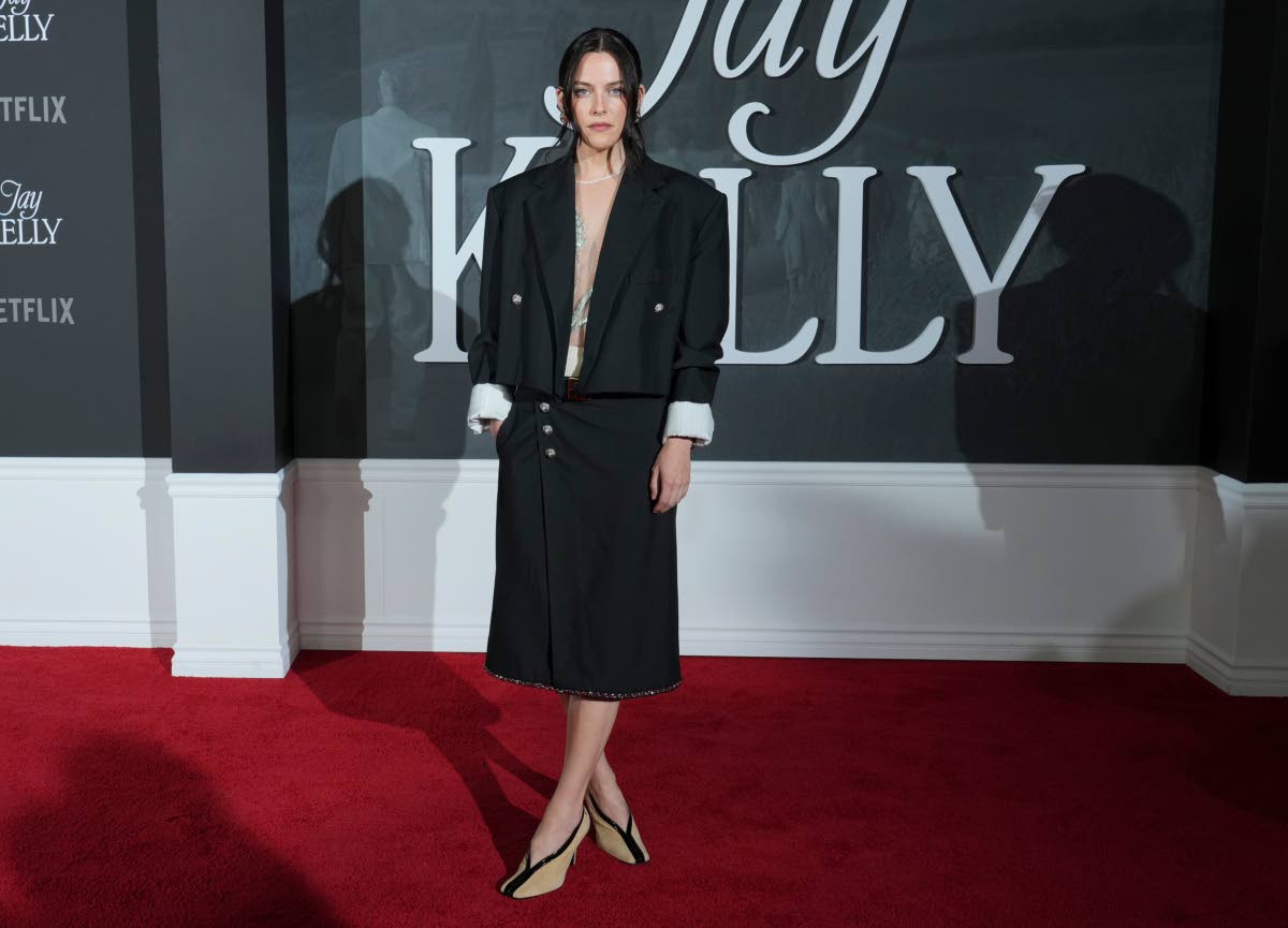 Chanel ambassador Riley Keough in an off-the-runway look by the French fashion house. 