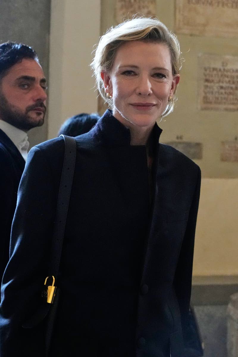 Actress Cate Blanchett leaves at the end of an audience of Pope Leo XIV.