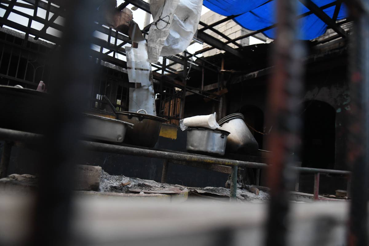 Inside the damaged Howie’s ‘100 Pot’ restaurant.