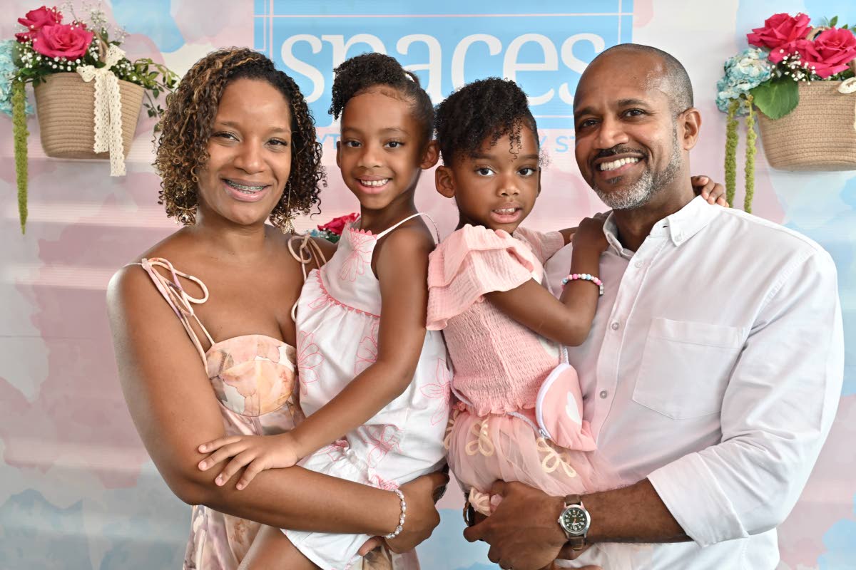 Forming a big part of Janelle Pantry-Coke’s support system are her husband, Dylan Coke, and their daughters, Amari (second left) and Zein. Pantry-Coke, the founder of Spaces Jamaica, marked 18 years in 2025 with a heartfelt brunch and charity auction, tu