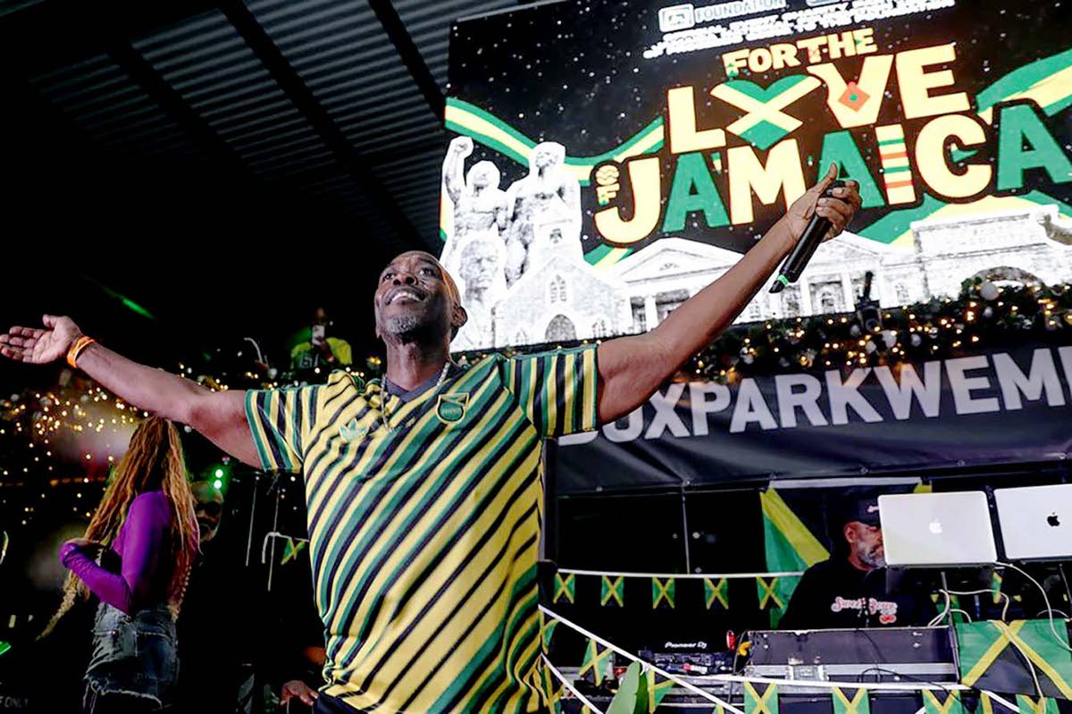 Radio host and presenter Seani B, who served as one of the emcees at the concert, hypes up the crowd at Boxpark Wembley.