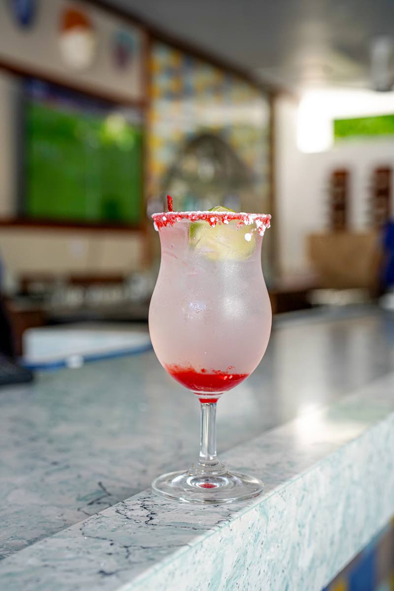 Pegasus bartender Deron Russell made the winner’s circle for his holiday concoction, Santa’s tipsy treat, infused with Moscato, strawberry slush and gin.