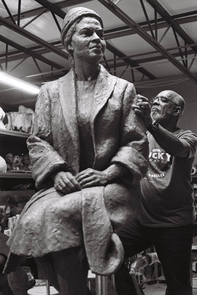 Contributed photos 
Sculptor Basil Watson carves a sculpture of Rosa Parks for the Equal Justice Initiative in Montgomery, Alabama.