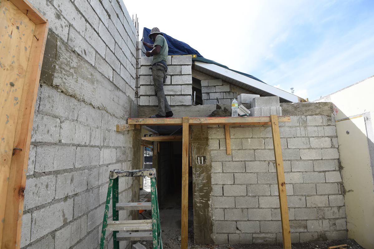 
Reconstruction work under way at Anthony Davis’ home at Edmund Ridge Estates in Montego Bay, St James.