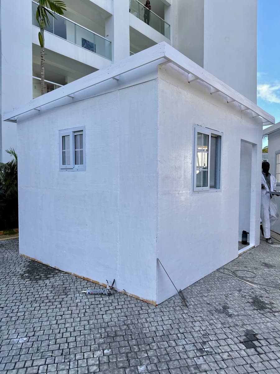 One of the  60 homes built by S Hotel Montego in 30 days for families displaced by Hurricane Melissa.