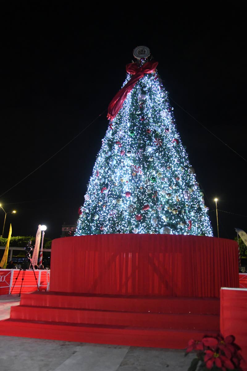 Located in the heart of St William Grant Park, downtown Kingston, the Christmas tree was officially lit on Tuesday.