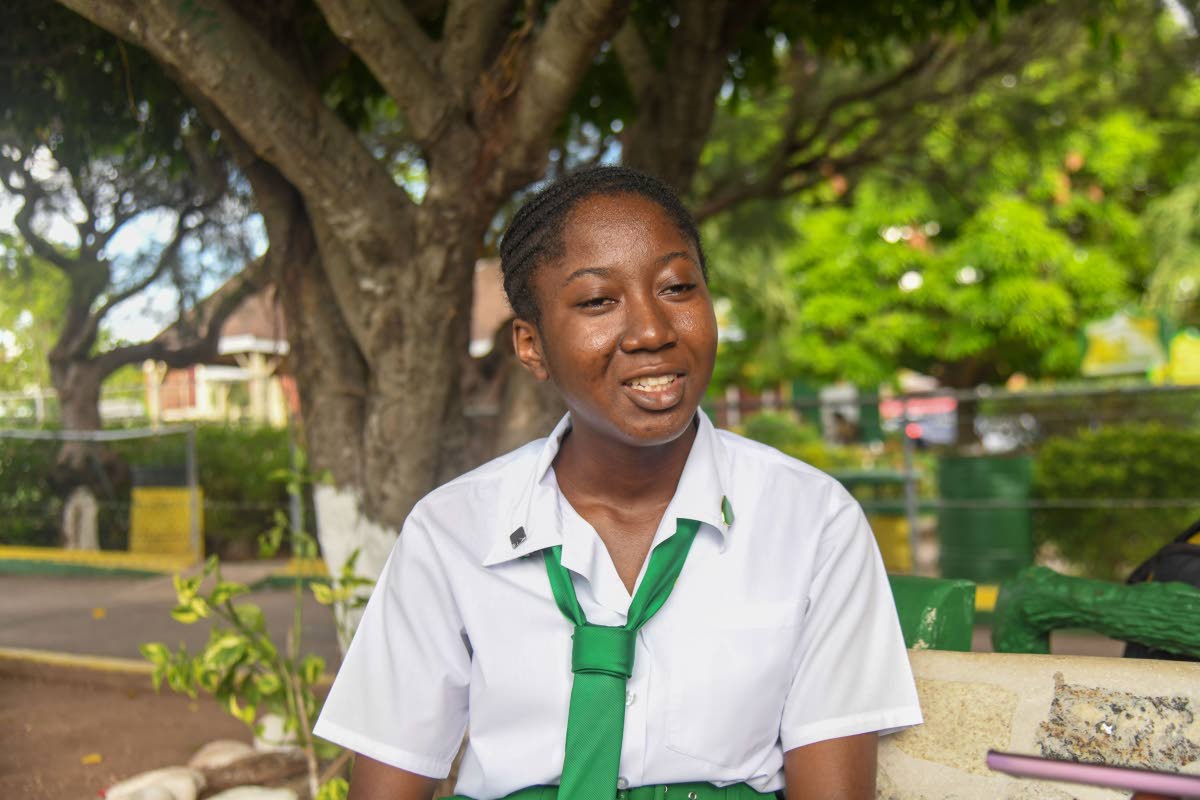 Amelia McKnight, the now-grade 12 Old Harbour High student who placed ninth regionally in the family and resource management CSEC exam.