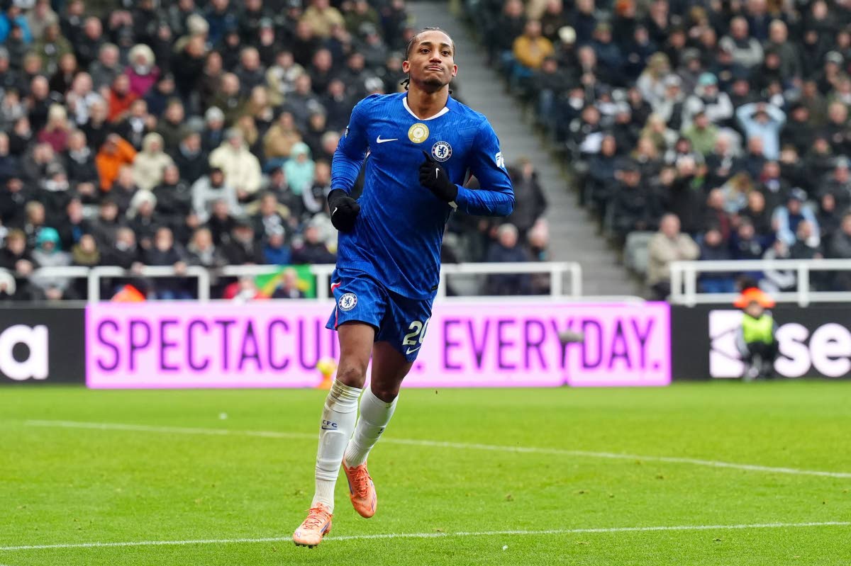 Chelsea's Joao Pedro celebrates after scoring his side's second goal during the English Premier League football  match between Newcastle United and FC Chelsea in Newcastle, England on December 20, 2025.