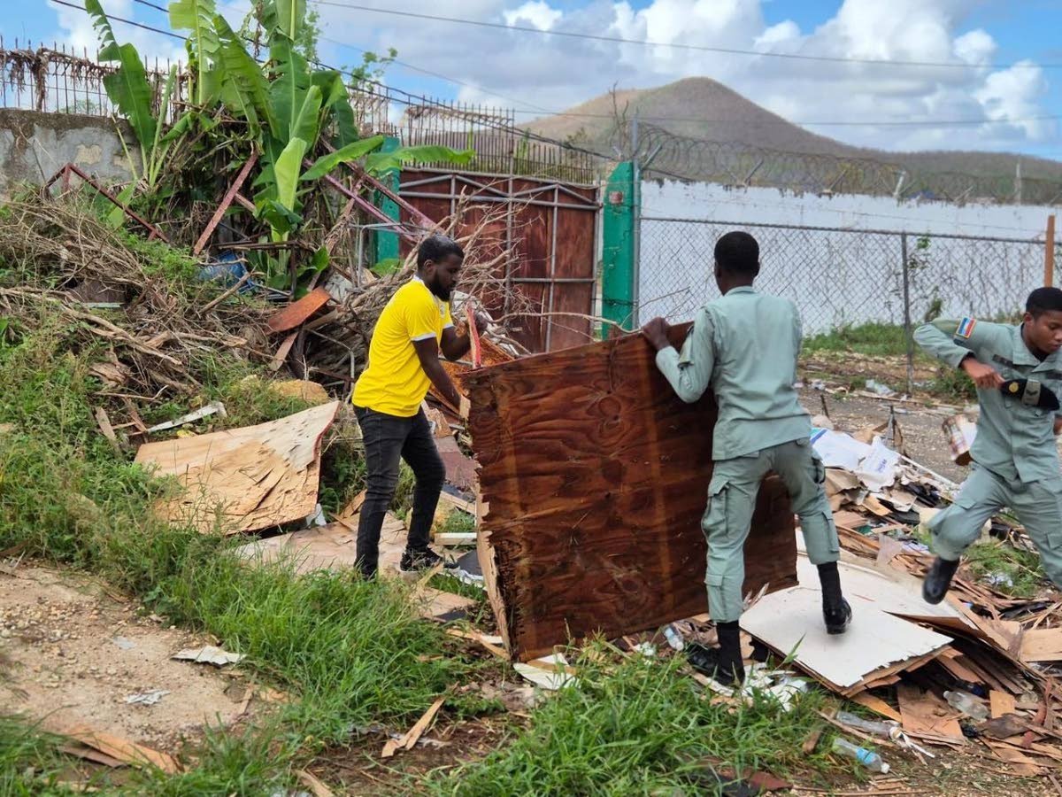 Clean-up and repair work under way at William Knibb Memorial High in Trelawny.