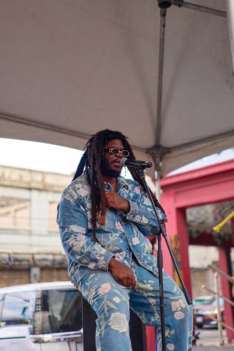 Reggae artiste and Grammy nominated singer Mortimer performing live at the Kingston Creative Artwalk Festival Gran’ Market on Sunday in downtown, Kingston.