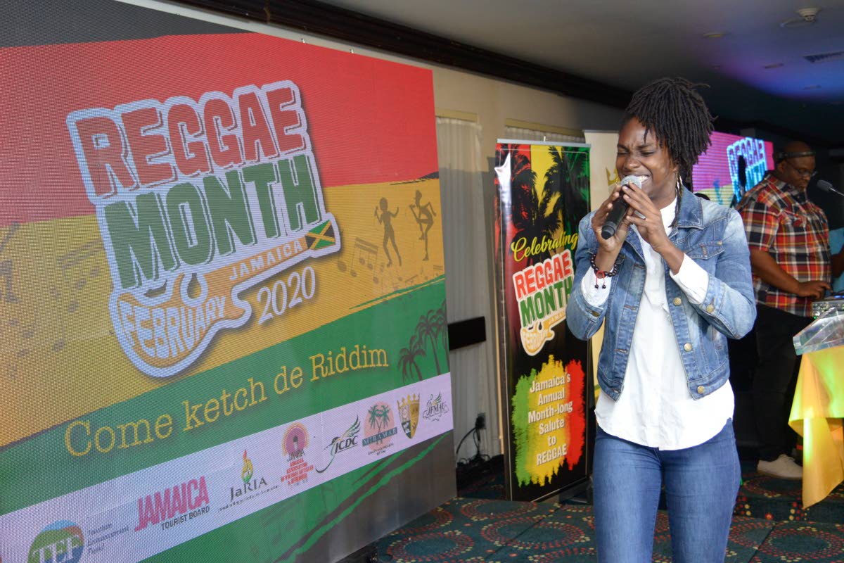 Aza Lineage in performance at  the Reggae Month official launch at the Jamaica Pegasus Hotel on Tuesday, December 3, 2019.