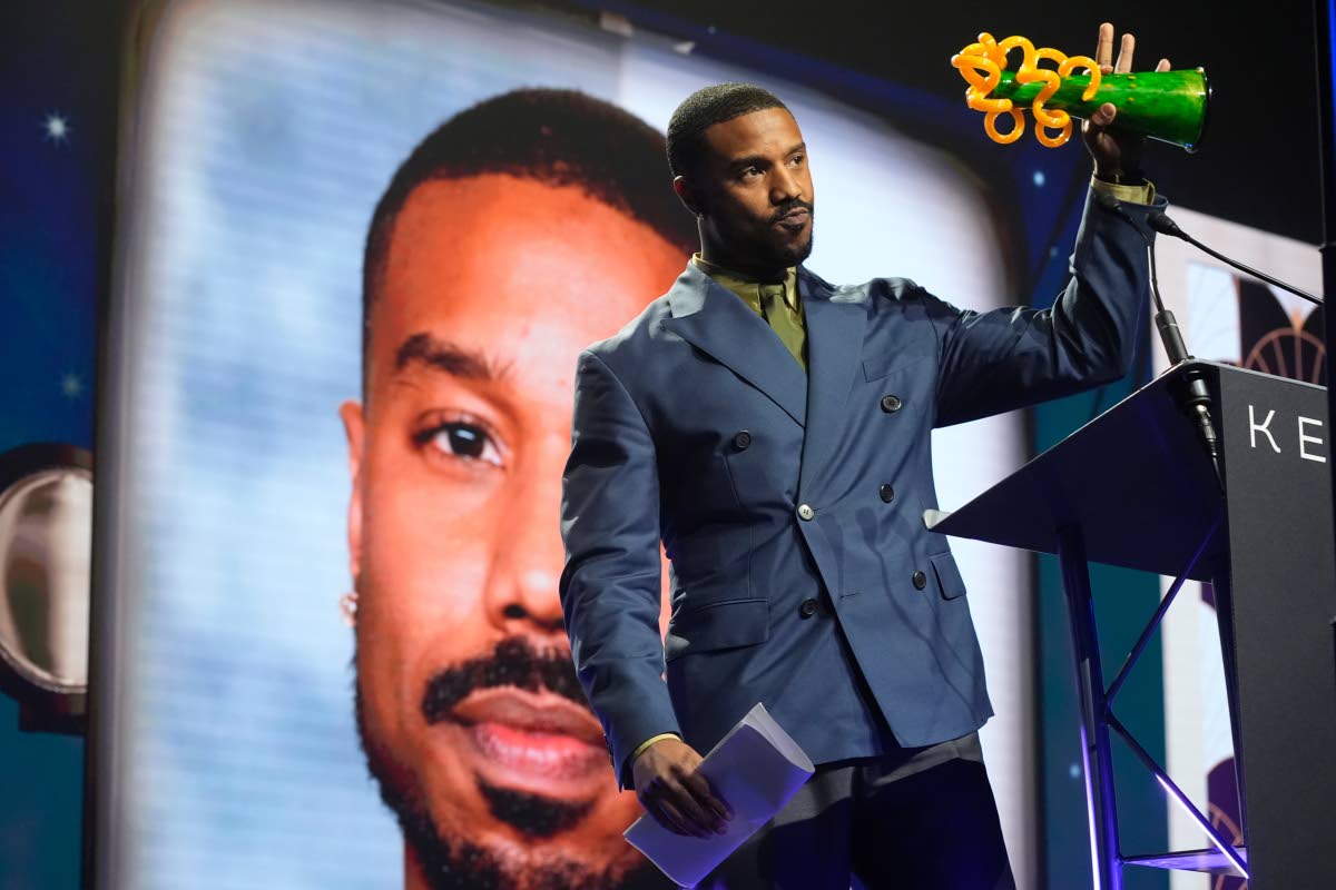 Michael B. Jordan accepts the icon award for his roles in ‘Sinners’ during the 37th Palm Springs International Film Festival Film Awards on  January 3, at Palm Springs Convention Center, Calif. 