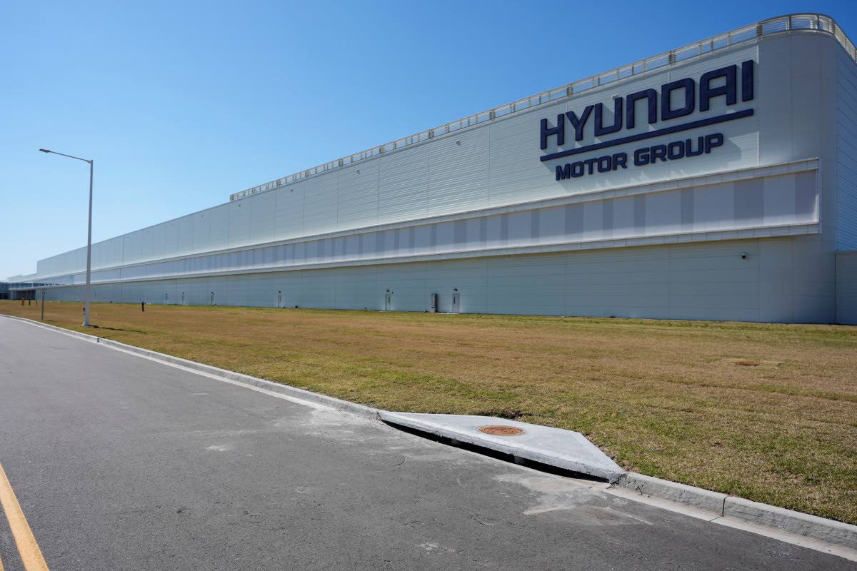 The Hyundai Motor Group Metaplant America is seen in March 2025 in Ellabell, USA.  