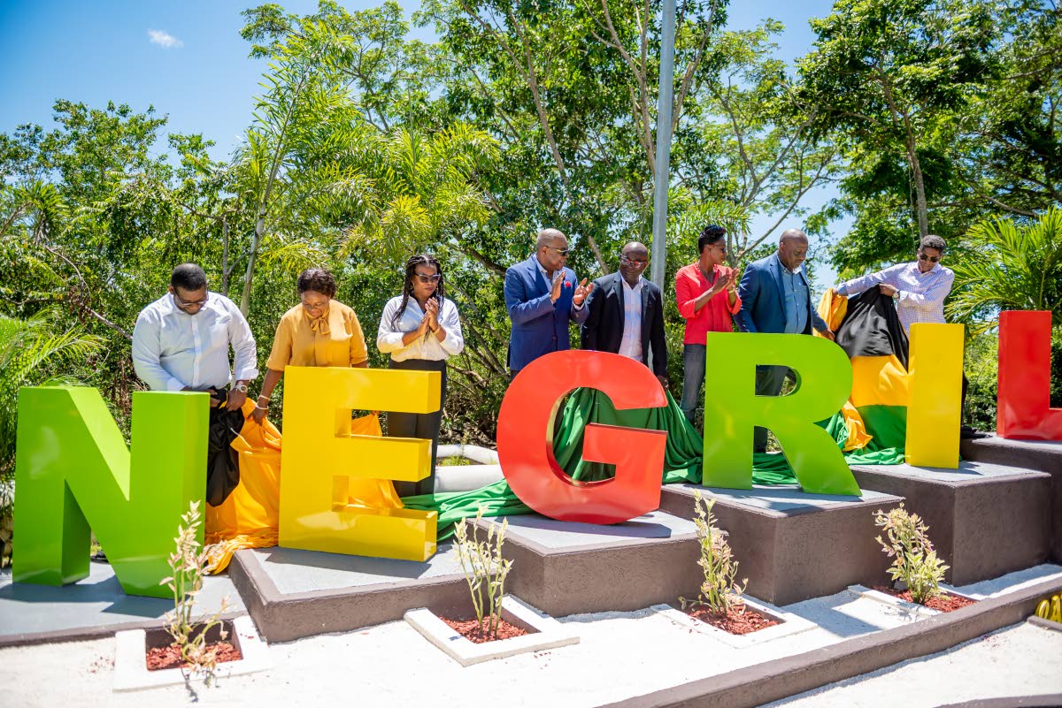 The welcome sign in Negril, Westmoreland, unveiled in 2022 by tourism stakeholders.