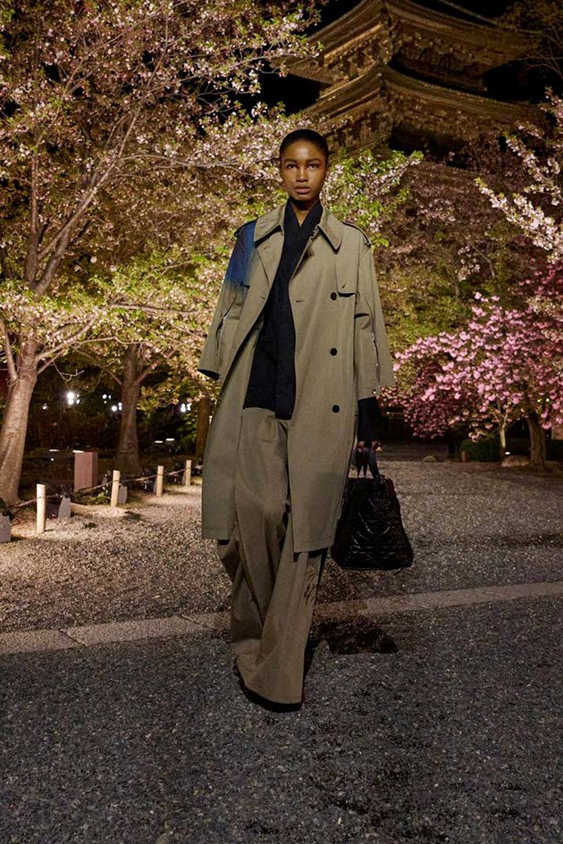 Dru Campbell at the To-Ji Temple in Kyoto, Japan, for the runway presentation of Dior’s pre-fall 2025 collection in April 2025.