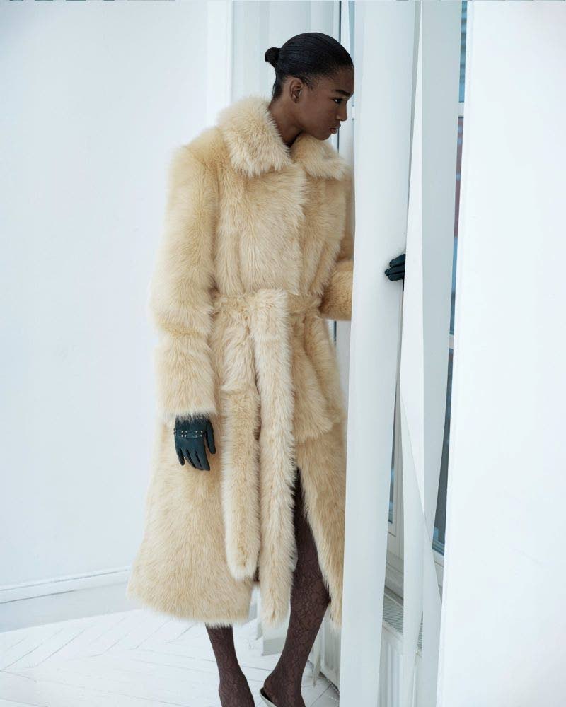 Campbell bundles up in the covetable Akira fur coat for the new Maison Sél lookbook.