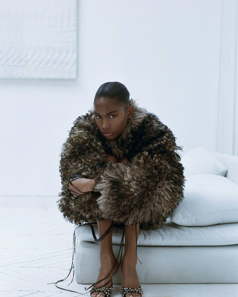 This Yumi fur jacket is among the Tokyo Affair-themed pieces in Campbell’s Maison Sél lookbook closet. 