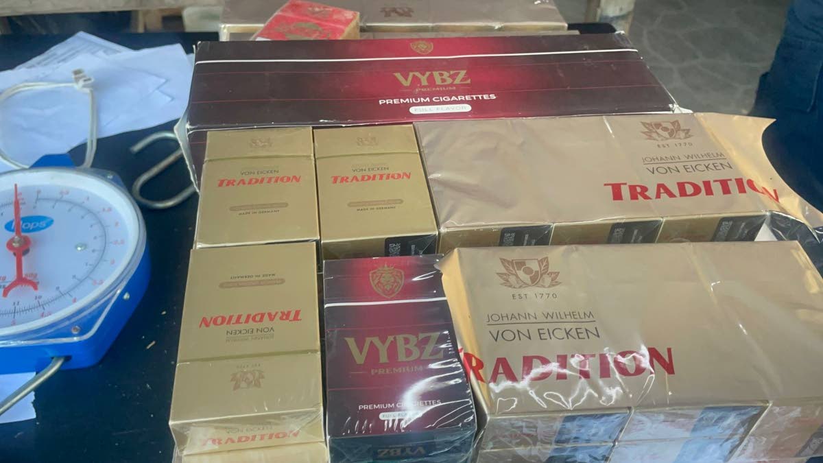 Uncustomed cigarettes seized by the police in Clarendon during an operation in the community of Palmetto Pen on January 13.