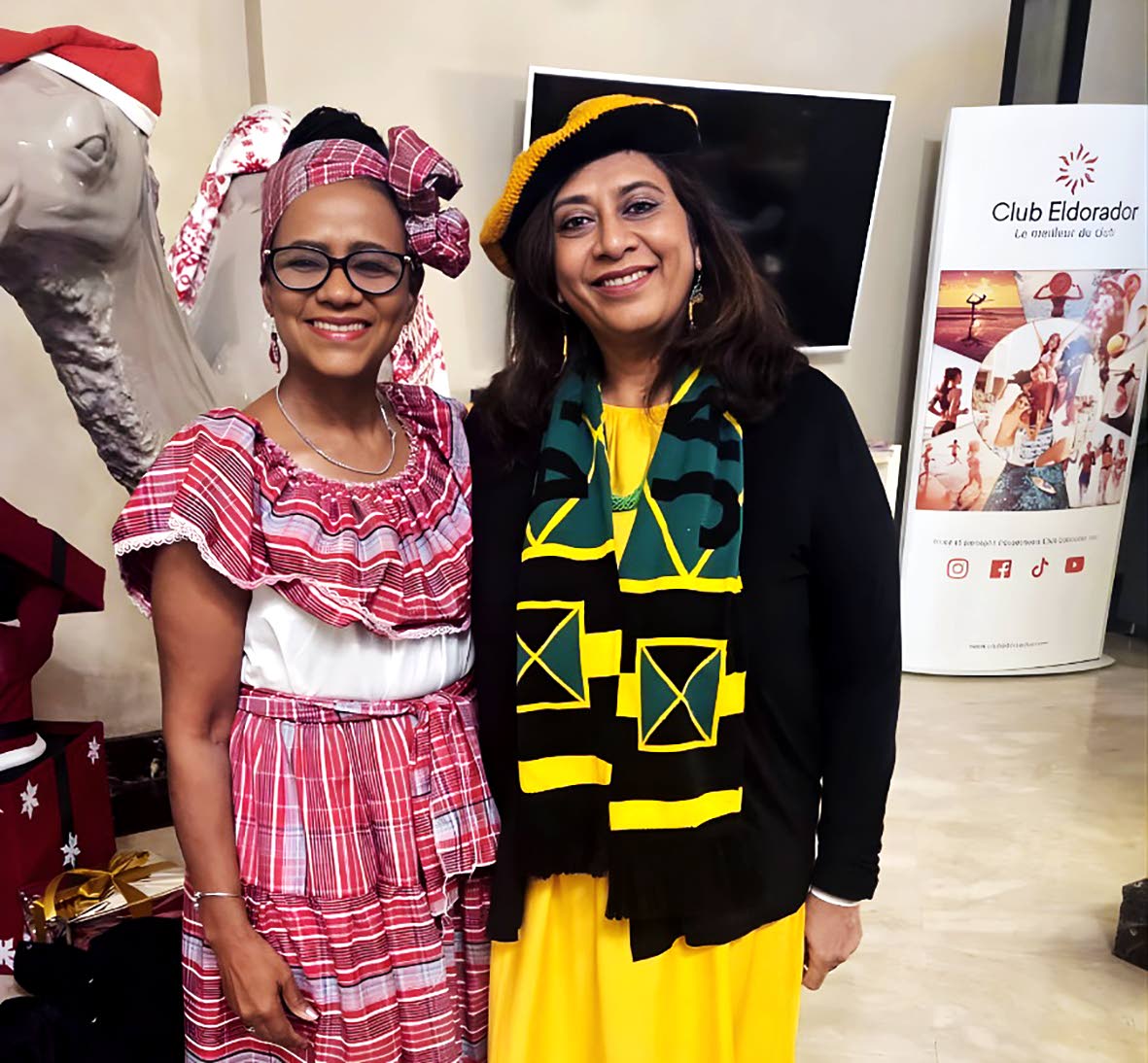 Dr Ruby Brown (left), CEO of the Management Institute for National Development,  and UWI Mona Professor Gunjan Mansingh at the UNDP/ UN Global Leadership Academy on Women Leading in the Digital Era in Marrakesh, Morocco.