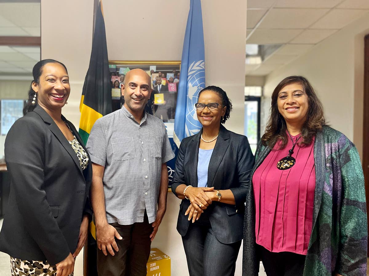 From left: Lesley Ann Ennevor, assistant resident representative at the UNDP Multi-Country Office in Kingston; Dr Kishan Khoday, UNDP resident representative; Dr Ruby Brown, CEO of the Management Institute for National Development (MIND) and Professor Gunj
