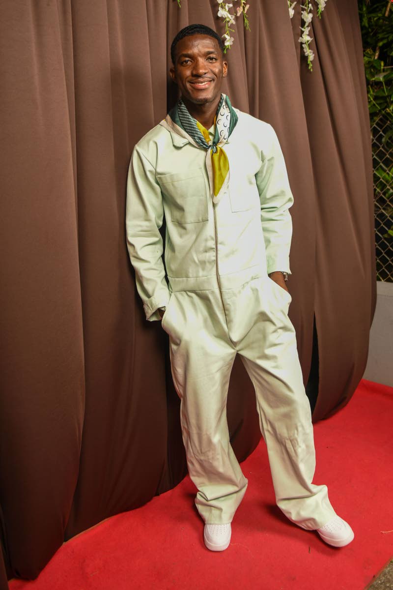 Harrison presented his take on workwear in light green, modelled by Azeim Johnson.