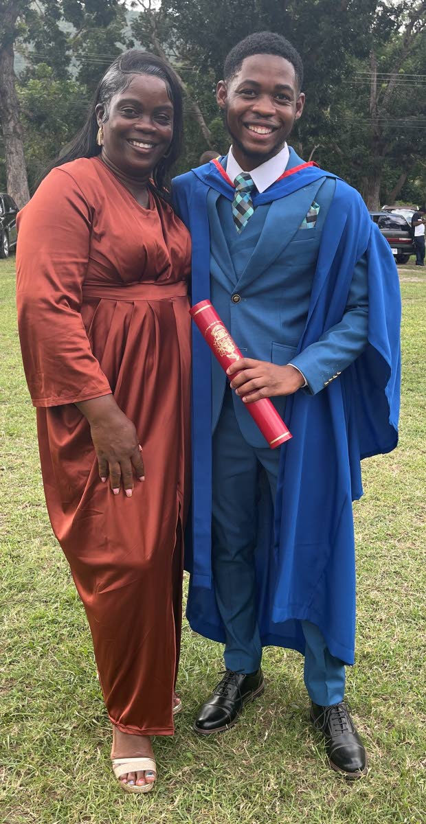 Denvor Green and his mother Shernette Brown-Farquharson.