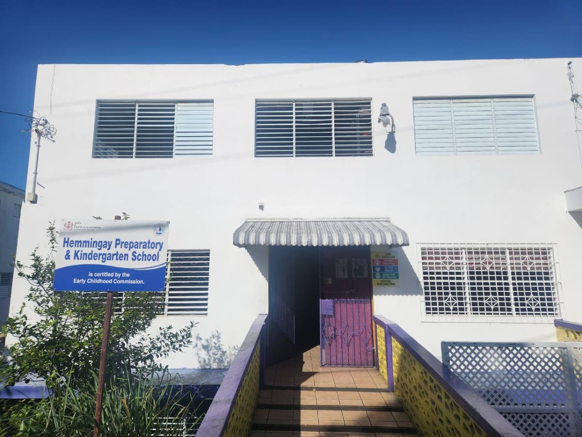 A view of the front section of the Hemmingay Preparatory and Kindergarten School in Paradise, Norwood, St James.