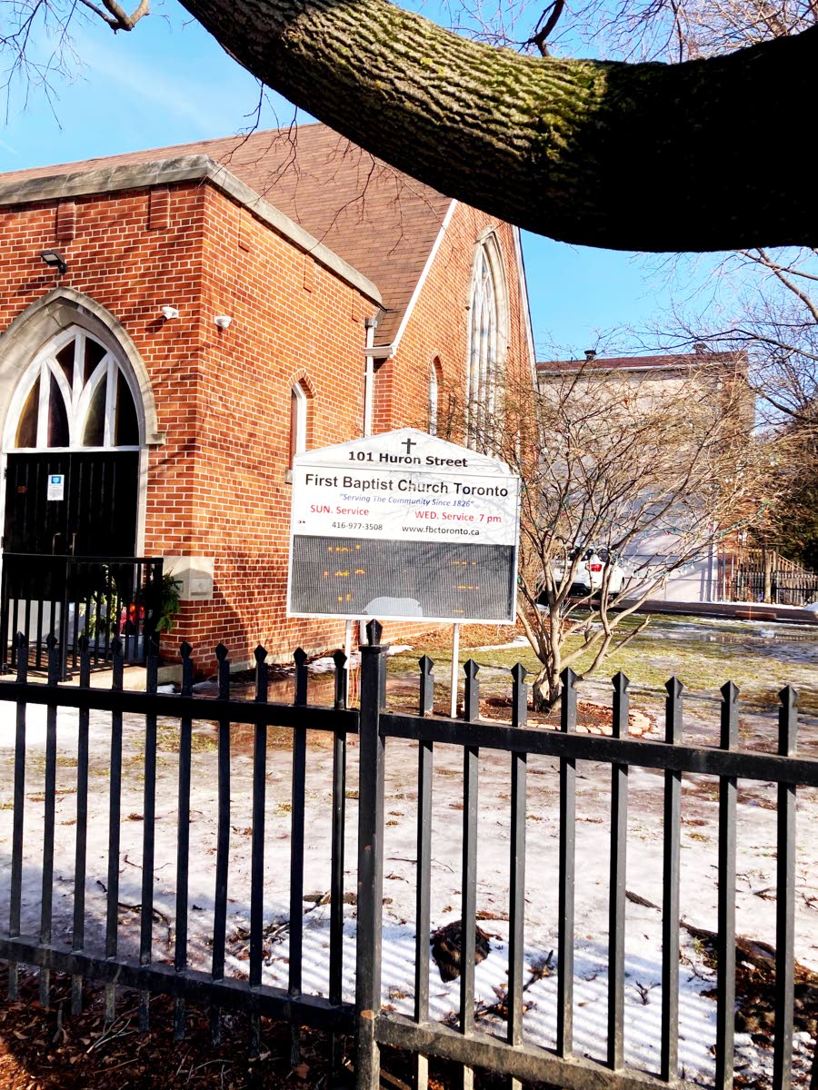 The outside of First Baptist Church Toronto.