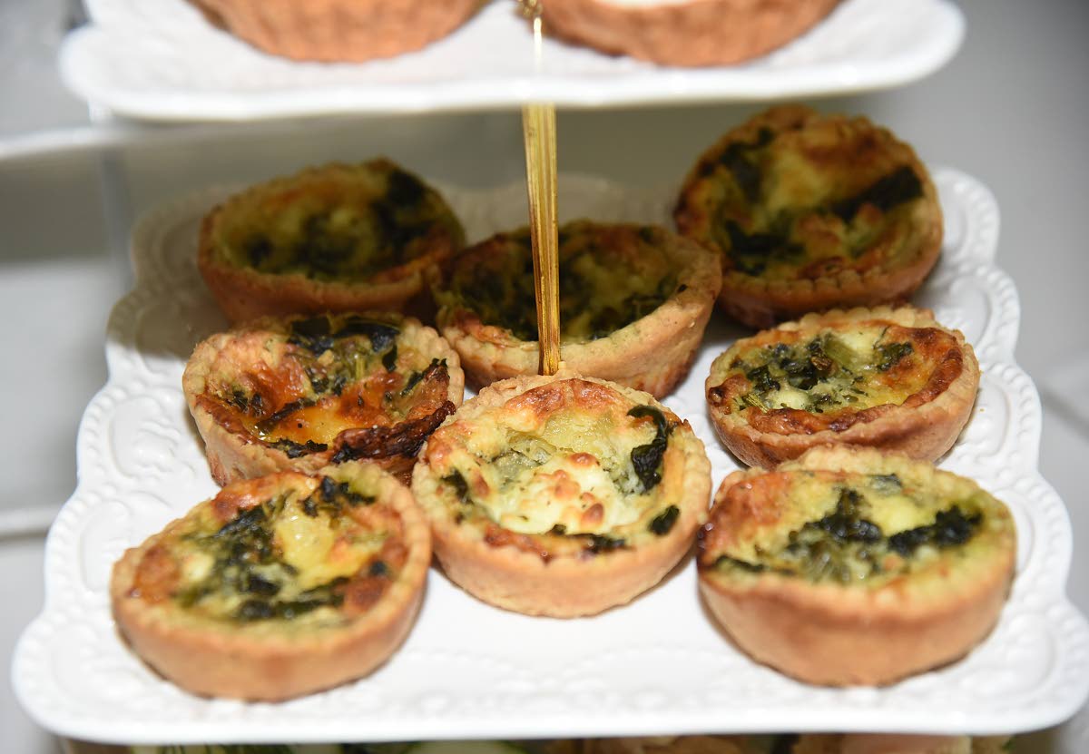 The savoury selection included garlic mushroom quiche and feta quiche Lorraine.