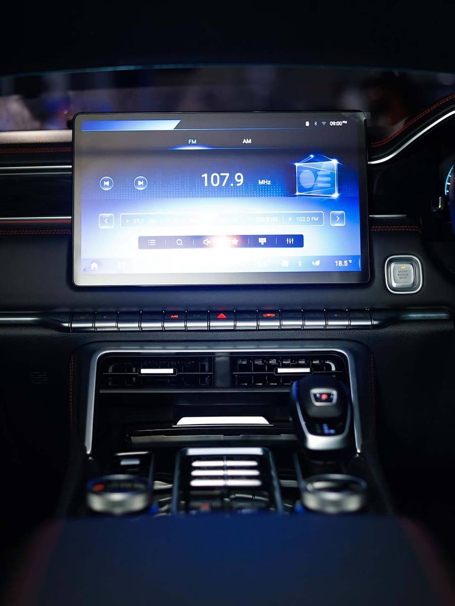 A look inside the Foton Tunland V9, showcasing its modern, driver-focused interior and 10.1-inch centre touchscreen, unveiled at its official launch at ATL Automotive.
