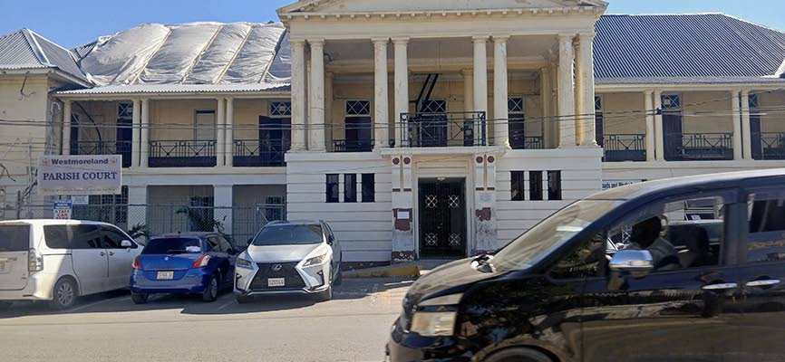 Top right: Hurricane damage to sections of the Westmoreland Parish Court in Savanna‑la‑Mar.