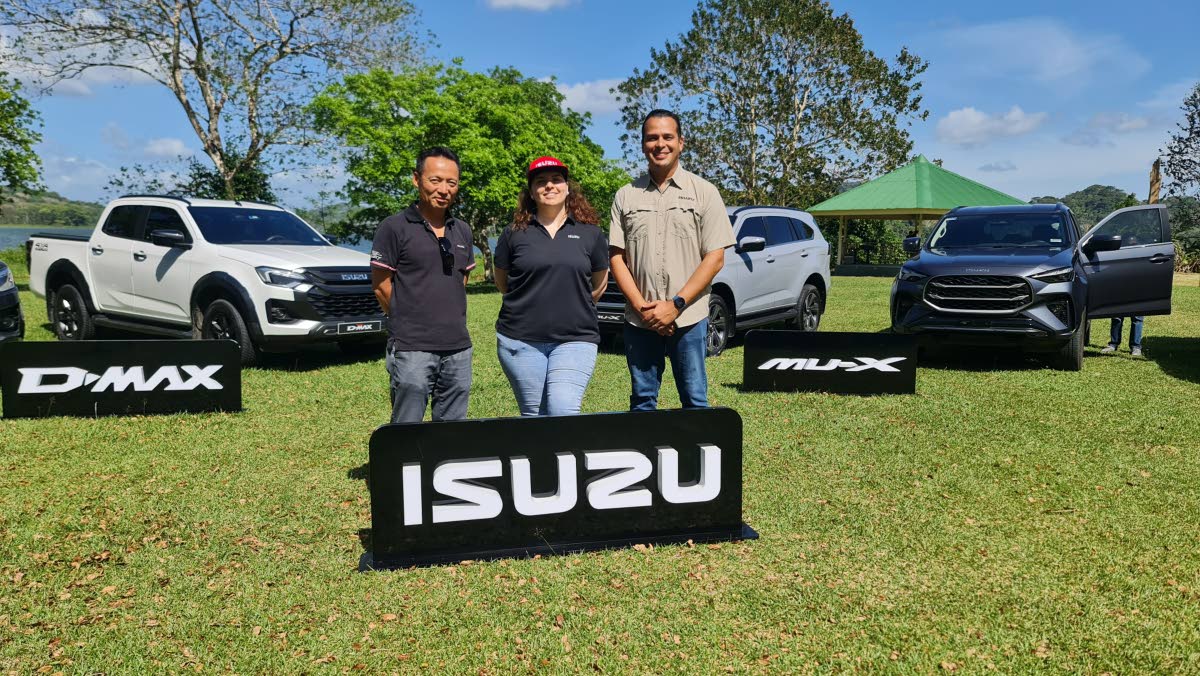 The regional leadership driving the brand’s Caribbean strategy: (From left) Yoshihide Nishikawa, Vice President; Samantha Naranjo, Sales & Marketing Representative; and Marcos García, Sales & Marketing Manager of Isuzu Motors International Operations Pa